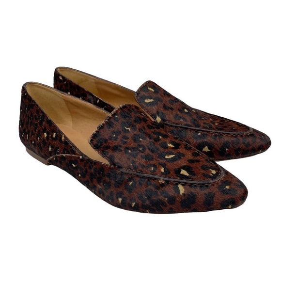 Madewell The Frances Skimmer Brown Loafer in Painted Leopard Calf Hair-6 - Picture 1 of 6